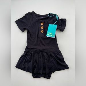 Posh Peanut Onesie w/ Skirt BNWT Black Ribbed 18-24m